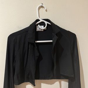 Princess Polly Women’s Black Long Sleeved Crop Top Size 0